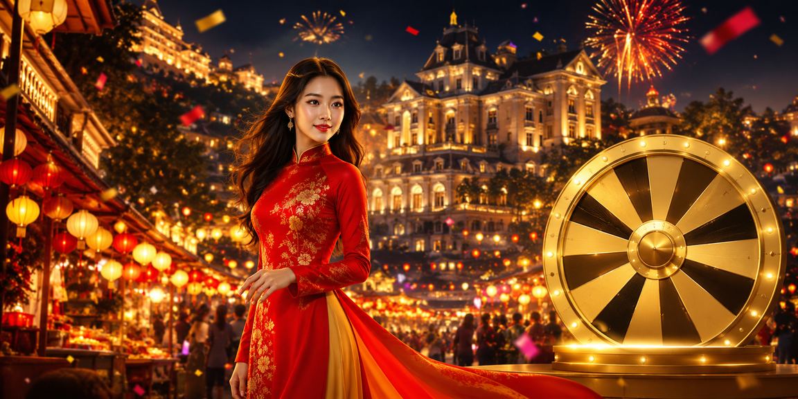 Người chơi tại Đà Lạt tham gia rút thăm trúng thưởng trực tuyến trong trang phục áo dài