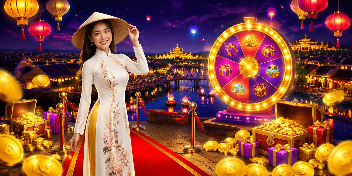 Người chơi tham gia quay số may mắn tại chợ đêm Huế với không khí sôi động